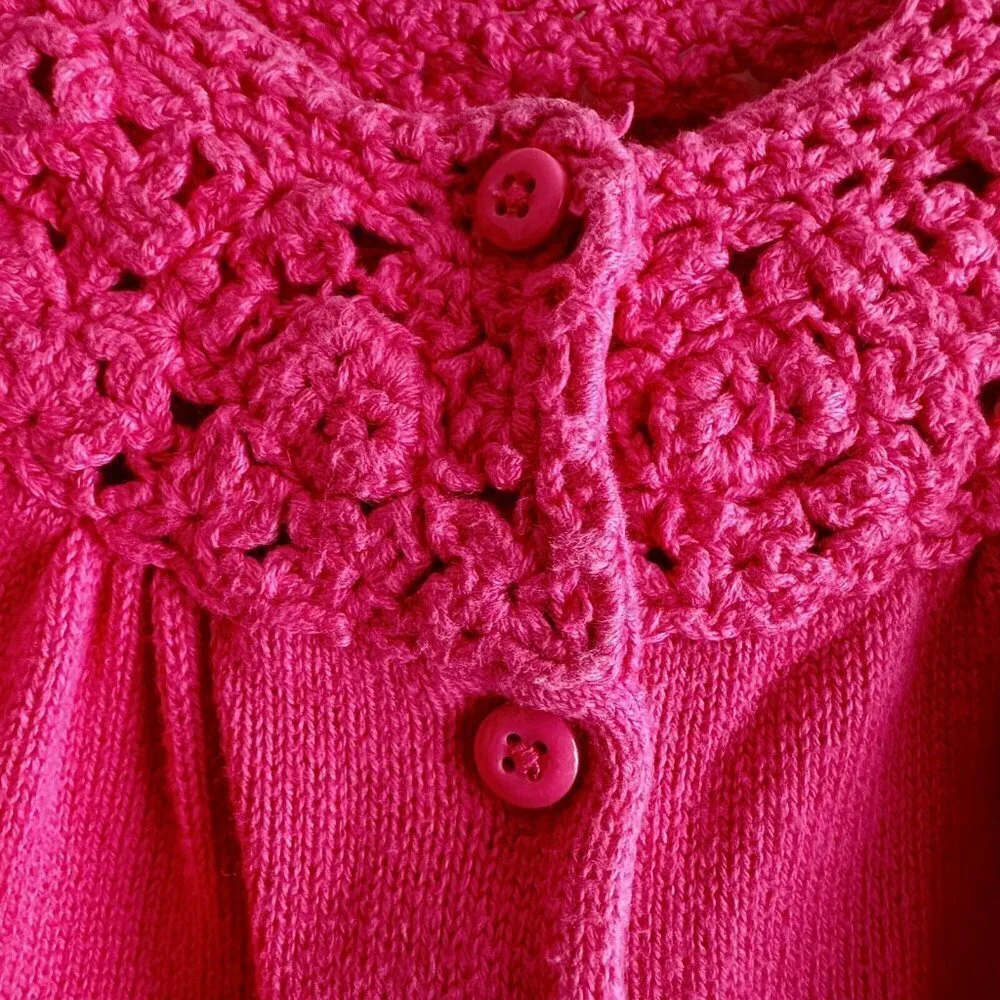 Gymboree Baby Girl 3-6 Month Pink Fushia‎ Cardigan Dress Long Sleeve Sweater